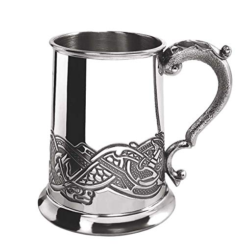 English Pewter Company Celtic Lion Design 1 Pint Pewter Beer Mug Tankard [CEL137]