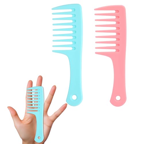 Styquenzer Mini Wide Tooth Hair Comb Set, 2 Pack Travel Detangling Brush