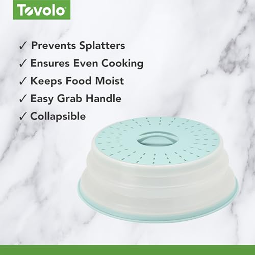 Tovolo Collapsible Microwave Splatter Cover 10.5 Inch Medium Blue Haze