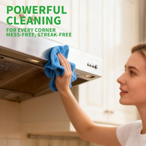 Bamboo Microfiber Cleaning Cloths, 8-Piece Multicolor Kitchen Rag Set