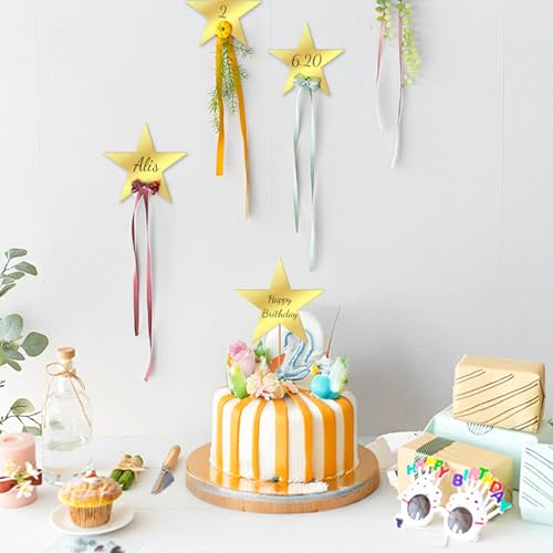 60 Pcs 6-Inch Double Printed Gold Star Cutouts for Decorations