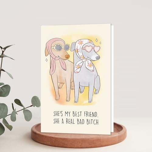 Beixian Funny Dog Birthday Card BX191 - Cute Gift for Women