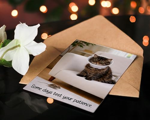 Funny Get Well Soon Card - Grumpy Cat Design, 5x7 with Envelope