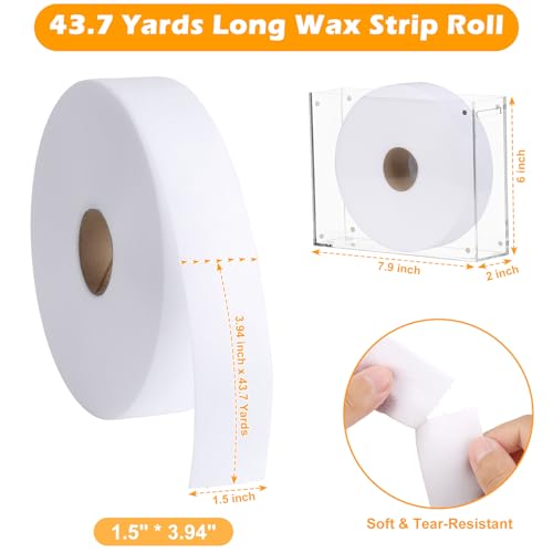 400 Pcs Pre-Cut Non-Woven Wax Strips with Magnetic Acrylic Storage Holder