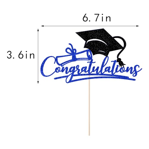 2026 Graduation Cake Topper - Navy Blue & Black Congrats Grad Party Decor