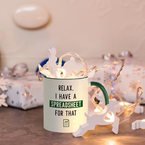 Funny Excel Mug - Accountant Gifts for Women Men, Christmas & Birthday Gift - White & Green II, 11 Oz