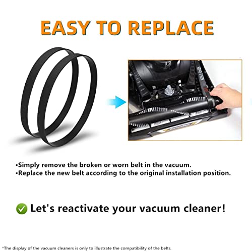 Replacement Type W Vacuum Belts for Eureka AirSpeed & Suctionseal (2-Pack)