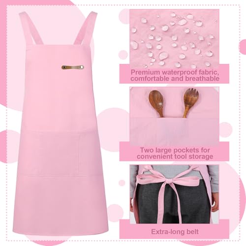 Adjustable Cross Back Apron for Women with Pockets - Kitchen Chef Apron