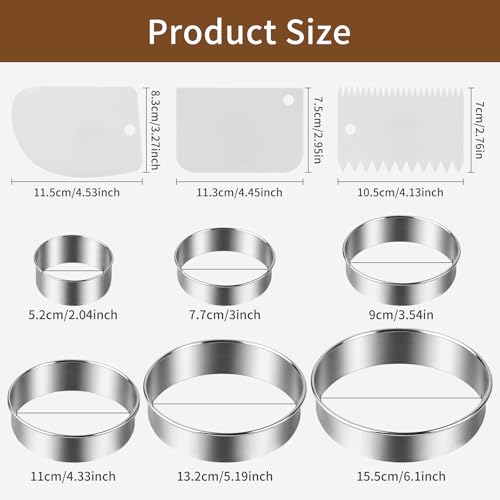9-Piece Stainless Steel Cookie Cutter Set with Dough Scrapers
