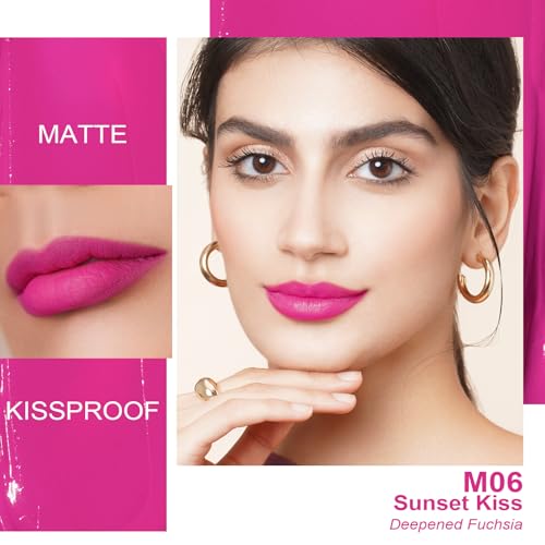 Oulac Hot Pink Matte Liquid Lipstick - Long Lasting No-Transfer Lip Color