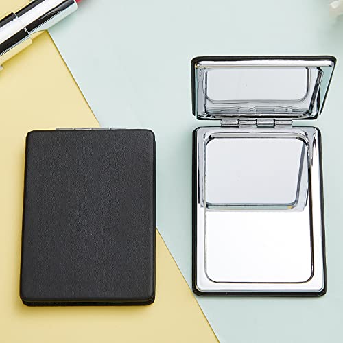 BIMIGET Compact Pocket Mirror, Black Double-Sided Travel Makeup Mirror
