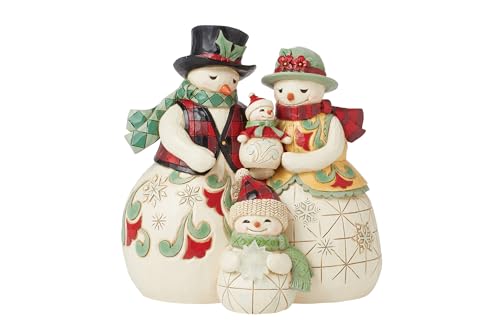 Jim Shore Heartwood Creek Snowmen Family Figurine with Lights - Christmas Home Decor, 5.59 Inch
