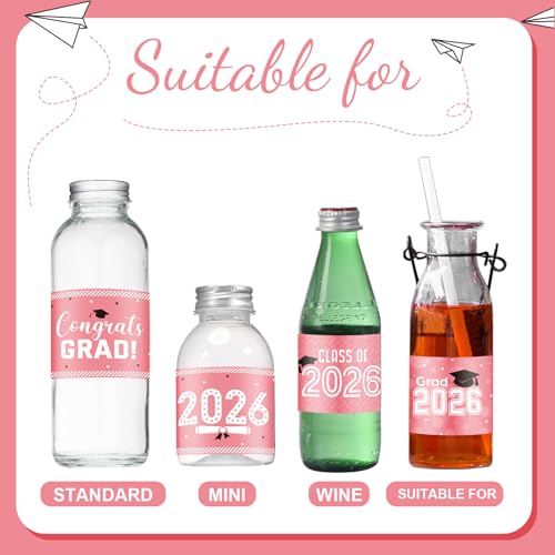 39 Pcs Graduation Water Bottle Labels - Class of 2026 Stickers