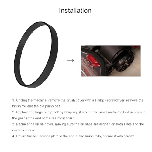 JIEPRO Vacuum Belt Replacement Set for Bissell ProHeat 2X Revolution