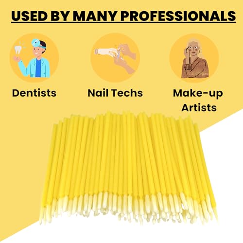 Genco Dental Disposable Micro Applicator Brushes for Eyelash Extensions, 100 Pack