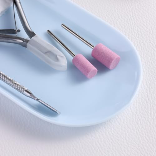 3-Piece Oval Plastic Manicure Tool Storage Tray Set