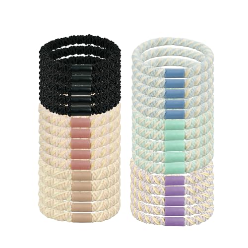 30 Pcs Knotted Hair Ties Elastic Ponytail Holders for Thick and Fine Hair