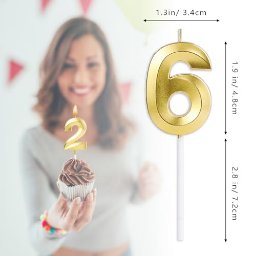 Lnablu 100th Birthday Candles Gold Number 100 for Cake - 4.7in Celebration Decor