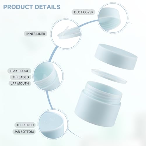 ZIZEMOJA Small Travel Containers 20g 4 Pack Leak Proof Jars for Cream