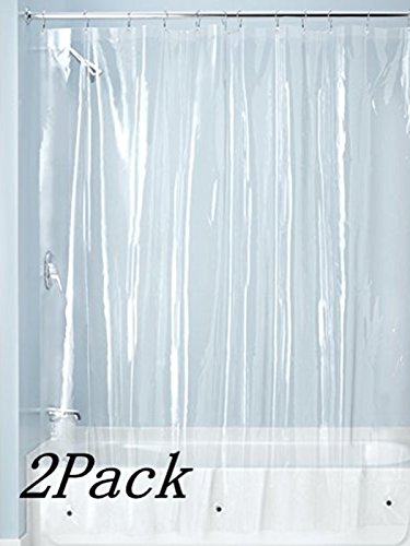 Ghooss PEVA Shower Curtain Liners (Pack of 2) - 72" x 72" Clear