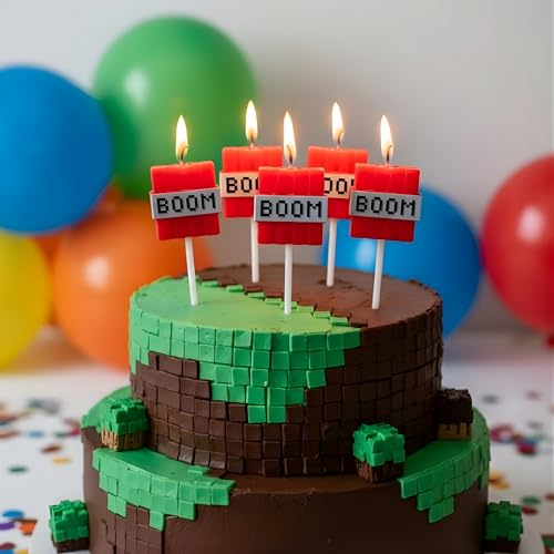 GROUP DMR Boom Gamer Themed Birthday Candles - 6 Pack, Reusable & Odorless Cake Toppers