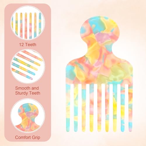 Clofiak Hair Pick Comb, 4.7 Inch Wide Tooth Anti-Static Detangling Comb