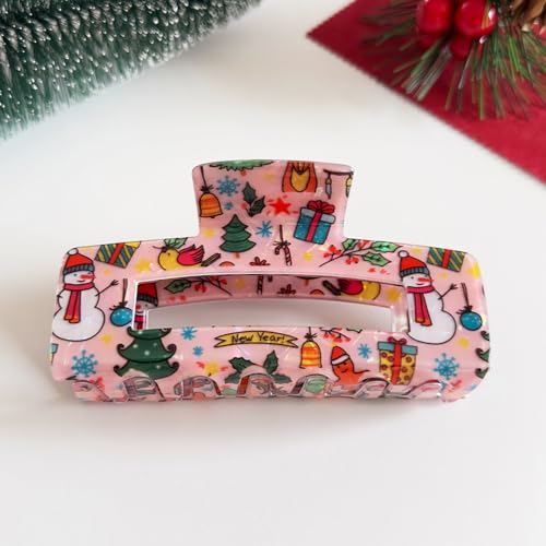 LYLYNB Christmas Hair Claw Clips Large Non-Slip Holiday Hair Accessories