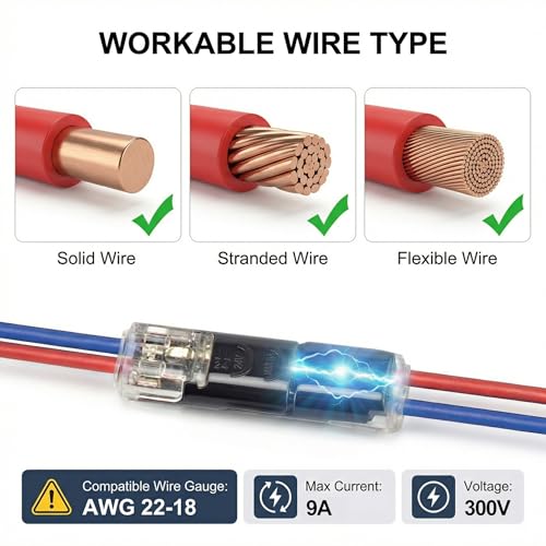 2 Pin Low Voltage LED Strip Connectors - 20Pcs with Locking Buckle