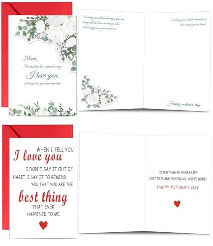 TOYPOPOR Complete Mother's & Father's Day Card Set with Stickers & Pens