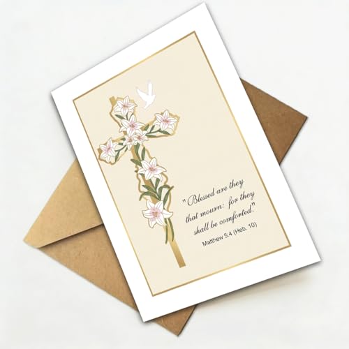Christian Sympathy Card for Loss with Bible Verse & Envelope