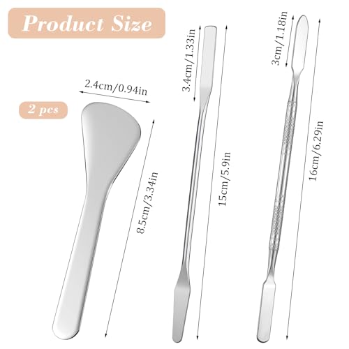 4-Piece Stainless Steel Makeup & Skincare Spatula Set for Foundation Mixing