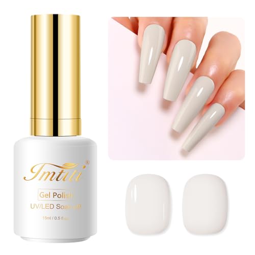 Imtiti Soy Milky White Gel Nail Polish 0.5 Fl Oz Soak Off UV LED