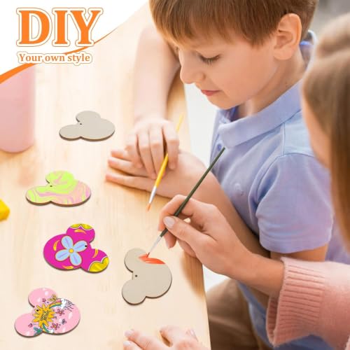 A-Mouse 30PCS Unfinished Wooden Mouse Head Ornaments Craft DIY Gift Set