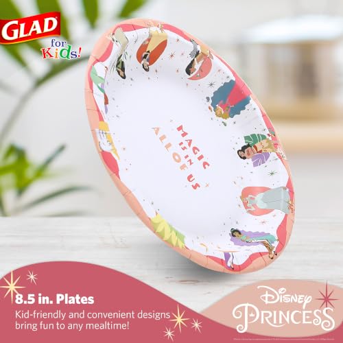 Glad for Kids Disney Princess Disposable Paper Plates, 8.5-Inch, 240 Count Pack