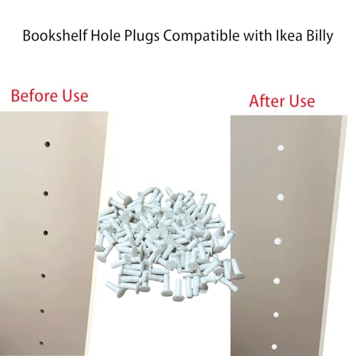 120 PCS White Hole Plugs for IKEA Billy Bookcase - Durable & Flexible