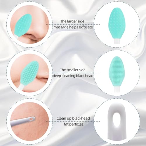 Silicone Exfoliating Lip Brushes 10-Pack - Double-Sided Nose and Face Scrubber Tool for Smooth Skin