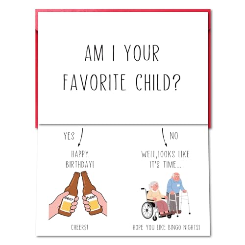 Funny Double-Sided Birthday Card for Dad & Mom - 8x5.3in