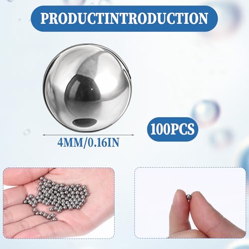 100 Pcs Stainless Steel Paint Mixing Balls 4mm Agitator Bearings