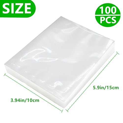 Commercial Grade Vacuum Sealer Bags - 100 Pre-Cut 4" x 6"