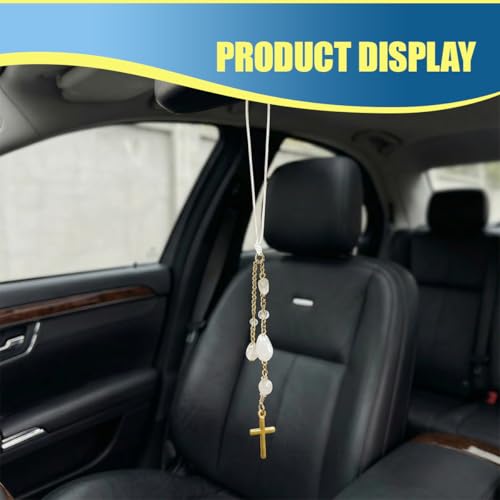 Personalized Crystal Cross Car Rear View Mirror Charm