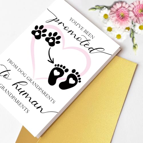 Cute Dog Grandparents Pregnancy Announcement Card - Unique Reveal Gift