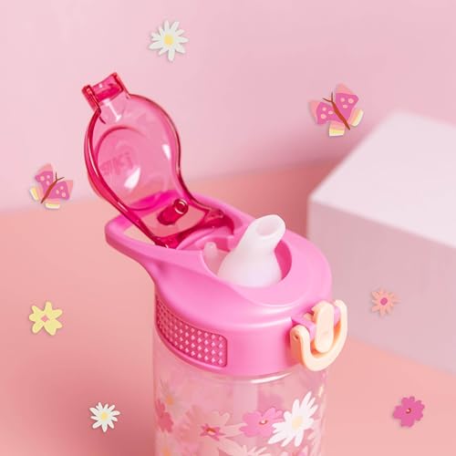 Zak Designs Flower Power 16oz Leak-Proof Kids Water Bottle