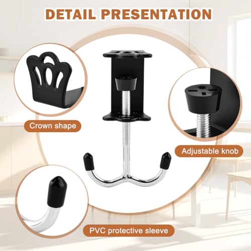 Adjustable Desk Hook Set - 3 Heavy-Duty Handbag Hangers