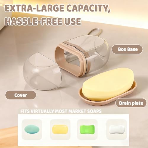 Travel Soap Dish Holder Case for Shower Bar - Waterproof & Compact