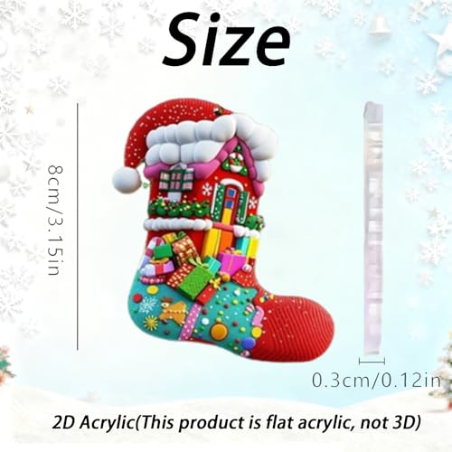 Cute Acrylic Christmas Tree Ornaments Set - 6 Unique Designs