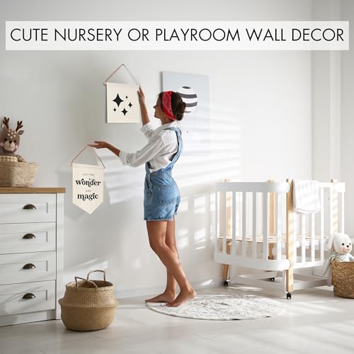 KIBAGA Nursery Wall Decor Signs Set - Inspiring Canvas Banners for Kids