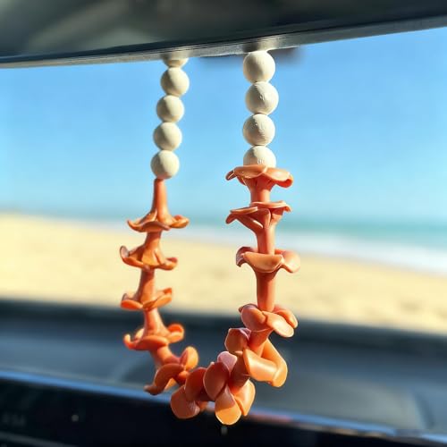 Hawaiian Flower Car Leis Rear View Mirror Charm - Boho Decor