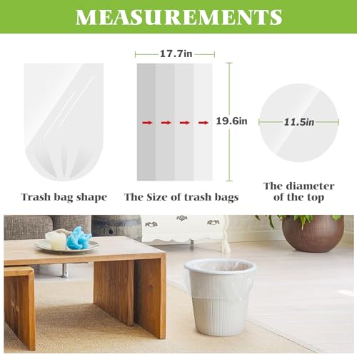 Teivio Clear Trash Bags 4 Gallon, 120 Count - All Purpose