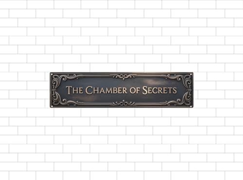 Chamber of Secrets Metal Sign | Literary Wall Decor 4x16in