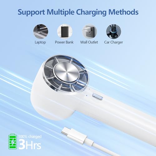 Portable Handheld Turbo Fan with Cold Compress - 4200mAh Rechargeable Mini Fan